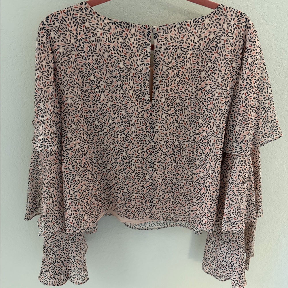 BCBGeneration Women's Pink and Black Patterned Blouse - Picture 2 of 6